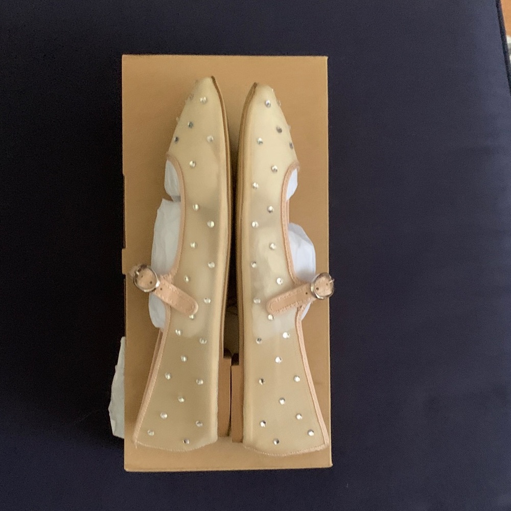 J. Crew Factory Mesh Rhinestone Mary Jane Flats - Picture 5 of 7